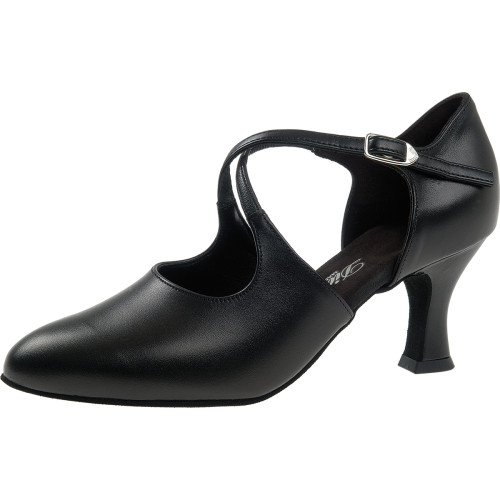 Diamant Mujeres Zapatos de Baile 052-080-034 - Cuero Negro - 6,5 cm Latino - Talla: UK 4