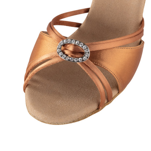 Rummos Damen Tanzschuhe Elite Bella 048 - Material: Satin Dark Tan - Weite: Normal - Absatz: 60R Flare - Größe: EUR 38