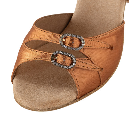 Rummos Ladies Dance Shoes Elite Diana 048 - Material: Satin Dark Tan - Weite: Normal - Heel: 60R Flare - Size: EUR 37