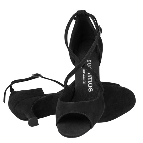 Rummos Damen Tanzschuhe R545 - Nubuck Schwarz - Normal - 50R Flare - EUR 39