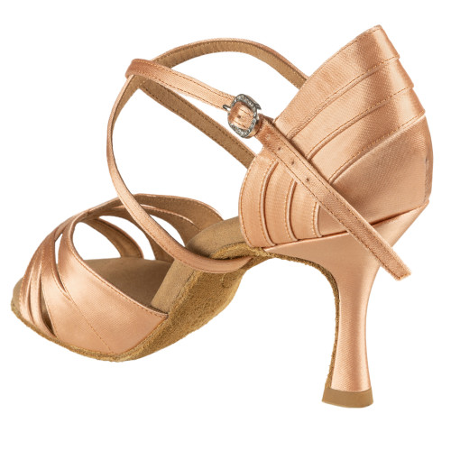 Rummos Damen Tanzschuhe Elite Paris 043 - Material: Satin - Farbe: Flesh - Weite: Normal - Absatz: 70R Flare - Größe: EUR 38