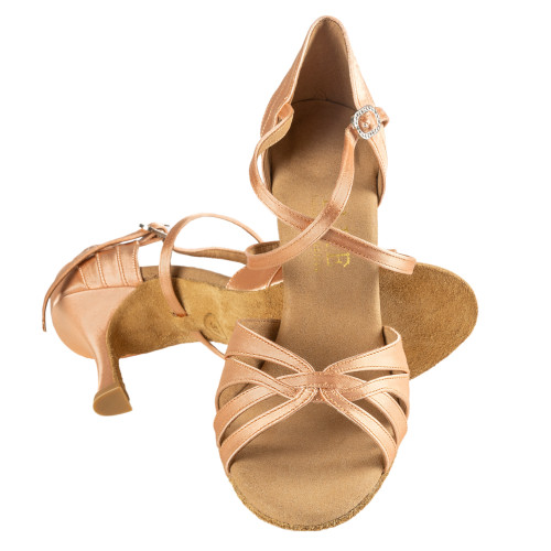 Rummos Damen Tanzschuhe Elite Paris 043 - Material: Satin - Farbe: Flesh - Weite: Normal - Absatz: 70R Flare - Größe: EUR 38