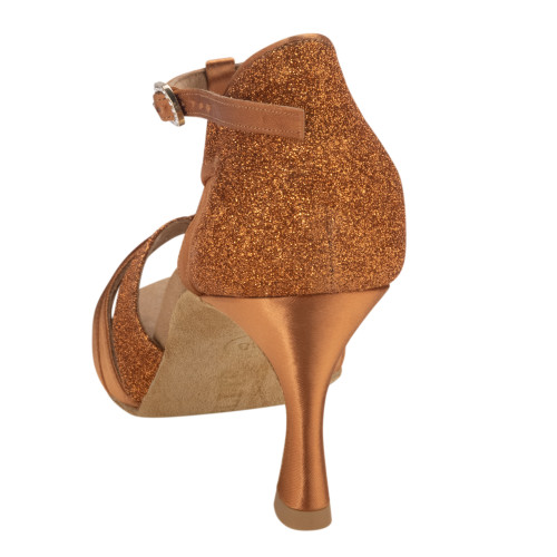 Rummos Damen Tanzschuhe Elite Martina 048/138 - Material: Satin/Glitzer - Farbe: Dark Tan - Weite: Normal - Absatz: 60R Flare - Größe: EUR 37