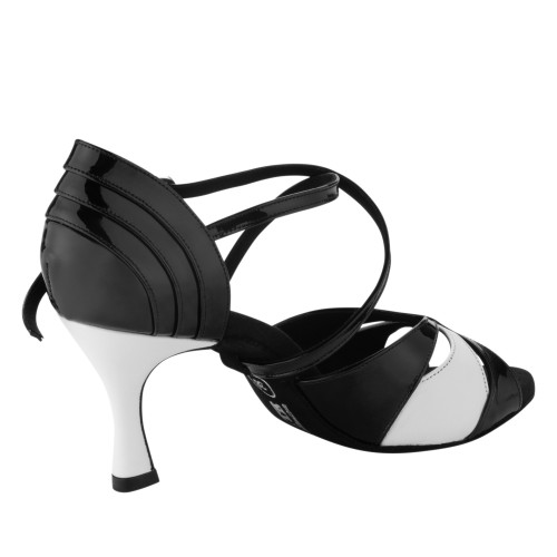 Rummos Damen Tanzschuhe Elite Paloma - Material: Leder/Lackleder - Farbe: Schwarz/Weiß - Weite: Normal - Absatz: 60R Flare - Größe: EUR 38