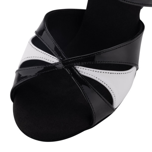 Rummos Damen Tanzschuhe Elite Paloma - Material: Leder/Lackleder - Farbe: Schwarz/Weiß - Weite: Normal - Absatz: 60R Flare - Größe: EUR 38